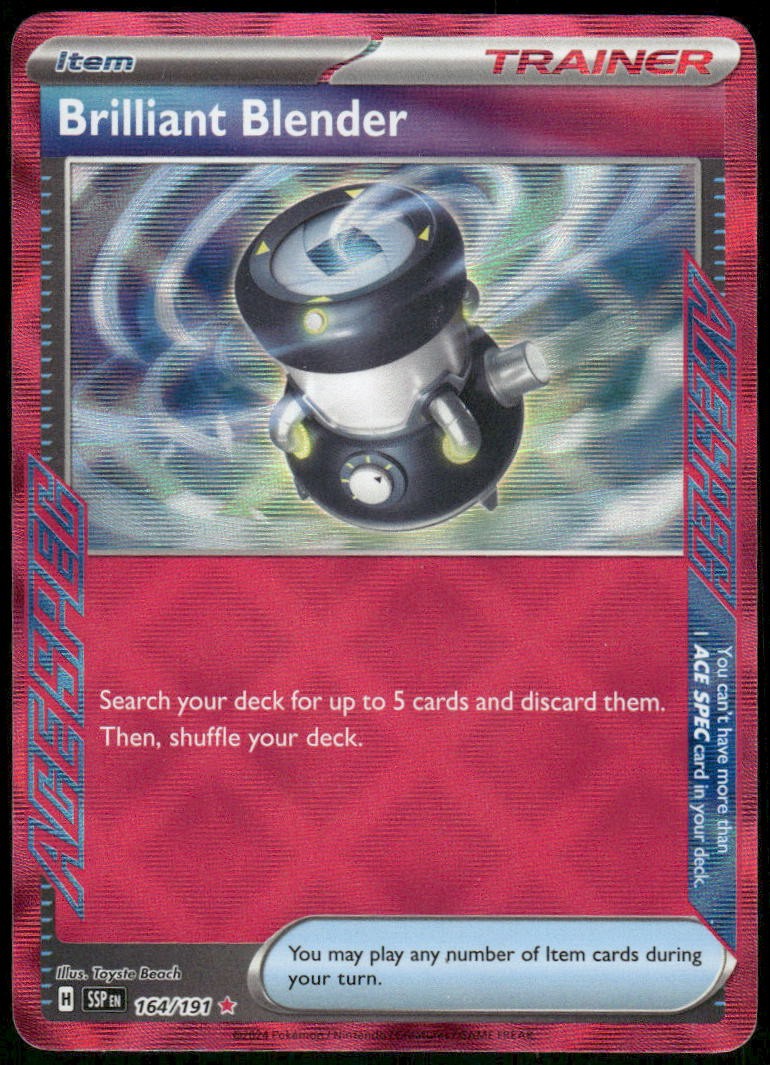 Pokemon Surging Sparks Brilliant Blender 164/191 ACE SPEC Rare HOLO Near Mint