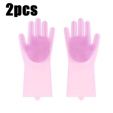 4 Pairs Rubber Cleaning Gloves Non Slip Reusable Dishwashing Kitchen