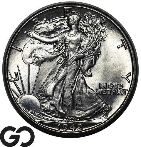 1942 Walking Liberty Half Dollar, Premium Quality Superb Gem BU++