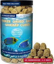 Freeze Dried Brine Shrimp Cubes 4.5 OZ, Brine Shrimp Freeze Dried Aquatic Foods