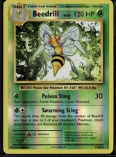 Beedrill Rare XY Evolutions 7/108 Grass Reverse Holo Pokemon Card