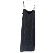 Vintage Y2K Midi Low Back Slip Dress With Shiny Details