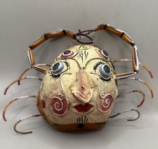 Vintage Mexican Copper Folk Art Crab Mask 1950's Wall Hanging Whimsical Dec RARE