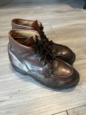 Vintage Frye Moc Toe Leather Boots Size 9 Mens