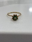 1980’s Emerald and Diamond 14 K Gold Tulip Ring — photo 3