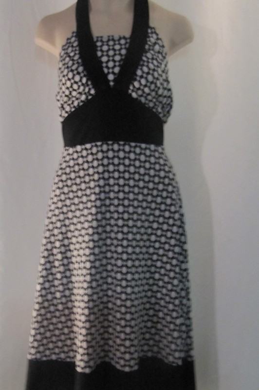 Disorderly Kids Sleeveless Black and White Halter Dress Size 12