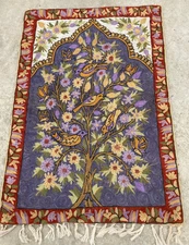 Vintage Artisan Made Hand Woven Kashmiri Floral Kilim Rug Carpet 111x60 cm