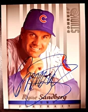 RYAN SANDBERG AUTOGRAPHED CHICAGO CUBS 8x10 1997 DONRUSS STUDIO CARD