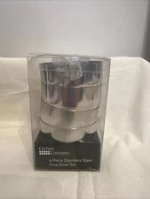 Kitchen Concepts Set of 4 Stainless Steel Prep Bowls Kitchen Cooking