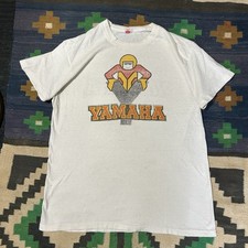 Vtg Vintage 1970s Yamaha Biker Tee T Shirt Sz Large White Graphic Tee RARE