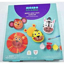 Mondo Llama Paint Your Own Rocks Kit Ages 6 Paints Brushes Included