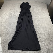 LUSH Maxi Dress Womens XS Black Spaghetti Strap Stretch Casual