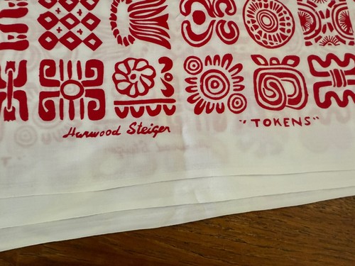 Vintage Hardwood Steiger “Tokens” Fabric 72” X 44.5” - Picture 2 of 6