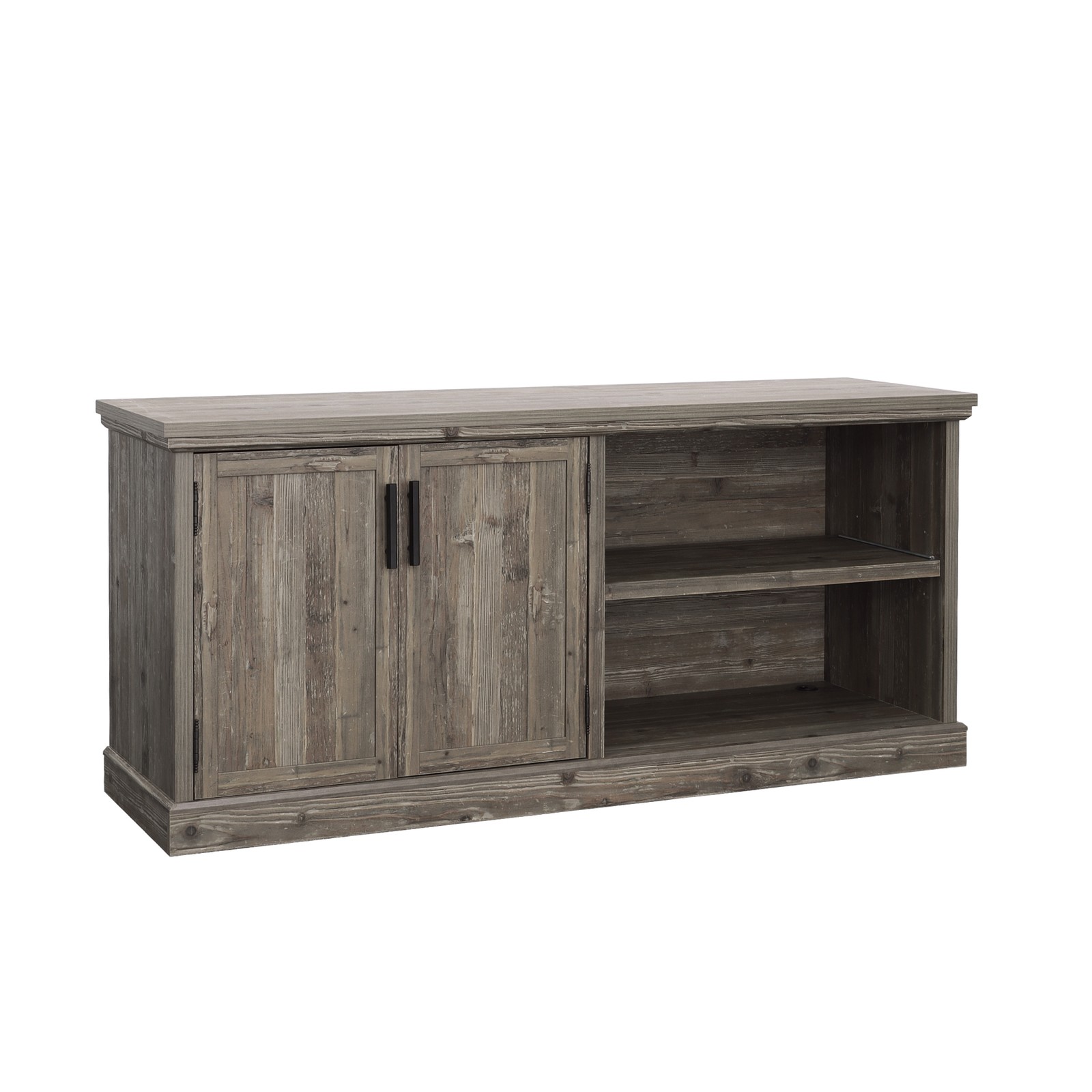 65" Brown Farmhouse Credenza with Adjustable Shelves Double 