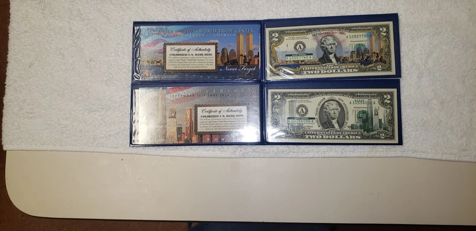 911 Colorized $2 Bill 10th Anniv Set Ruth Elvis Ali 5 Living Pres. Regan Kennedy - Image 2 of 4