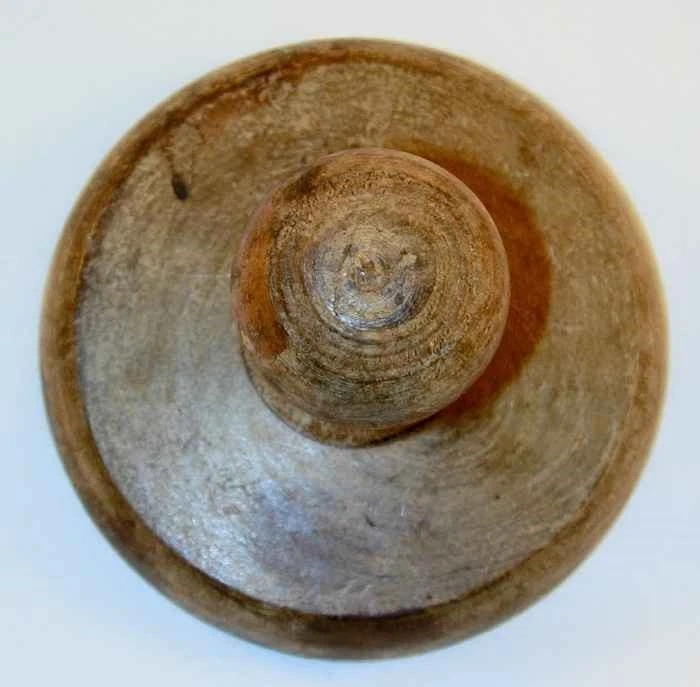 Vintage Carved Wood Primitive Butter Print American Eagle & Shield Toothed Edge - Image 4 of 4