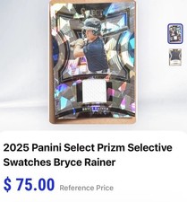 Panini 2025 Select Baseball Bryce Rainer Tigers Selective Swatches Prizm SS-BR