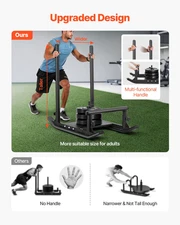 Weight Power Pull Push Sled Workout Fitness Strength Speed Training Sled Black