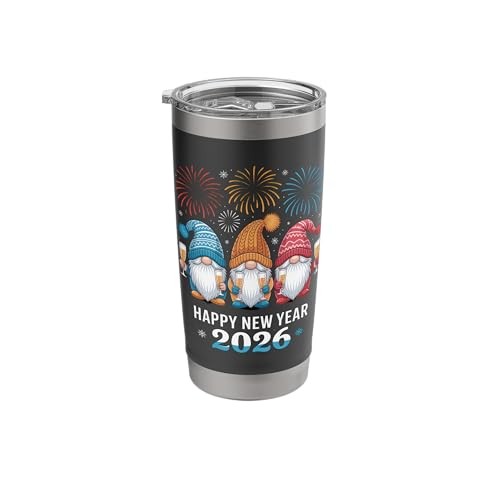 Happy New Year 2026 Cheerful Gnomes Holiday Celebration 20 Ounces