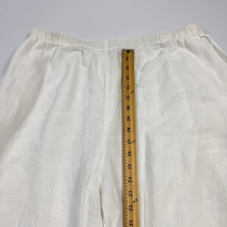 FLAX Linen Baggy Pull-On Capri Pants White Women's Size 2G - Image 4 of 4
