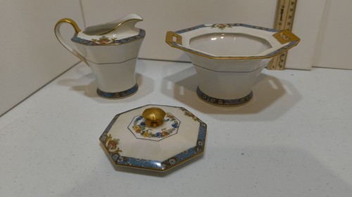 THEODORE HAVILAND LIMOGES FRANCE LANGEAIS SUGAR BOWL & CREAMER APPROX. 4" tall - Picture 8 of 14