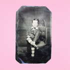 Antique Tintype Photo Boy Knickers Portrait 1800s Victorian Civil War Era