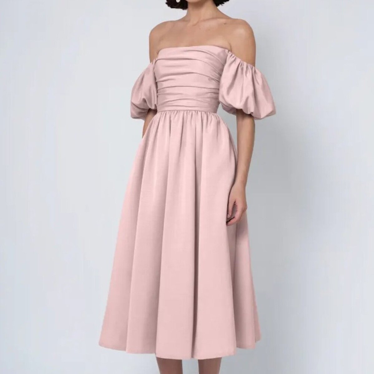 Jenny Yoo Regina Dress Powder Pink Puff Sleeve Bridemaid Formal Dress | eBay