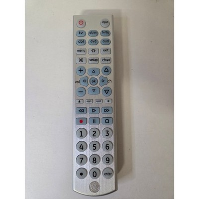 GE Universal Remote Control - 4-Device - Brushed Silver - TV/CBL/DVD/STRM