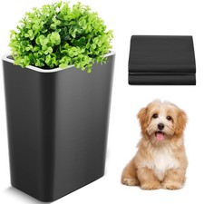 Dog Poop Trash Can Outside 3.96 Gal/15 L Plant Styled Dog Waste Trash Can wit...