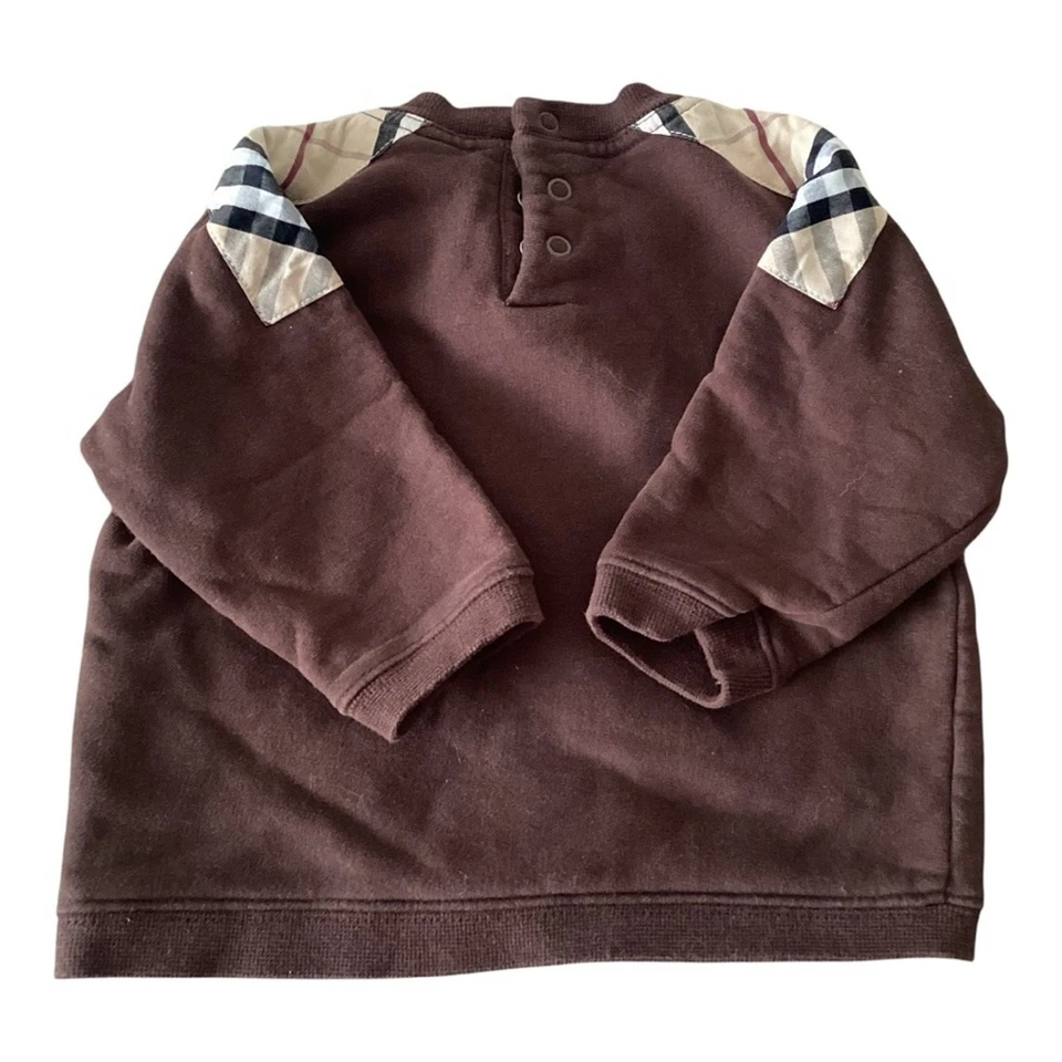 Suéter pulôver Burberry marrom Nova Check tamanho 9M - Imagem 2 de 4