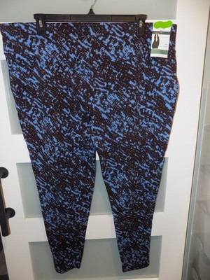 Terra & Sky High Rise Fitted Blue Breeze Leggings Plus Size 4X Women's NEW