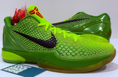 2010 NIKE ZOOM KOBE VI 6 CHRISTMAS GRINCH VOLT APPLE PROTRO MVP