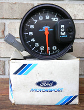 Rare Vintage 1990s Era Ford Motorsport Auto-meter 5 Tach Tachometer. 10k Rare Vintage 1990s Era Ford Motorsport Auto-meter 5 Tach Tachometer. 10k