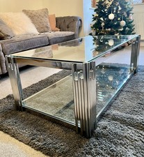 Stunning Glass Coffee Table And 2 Matching Side Tables. COLLECTION ONLY!