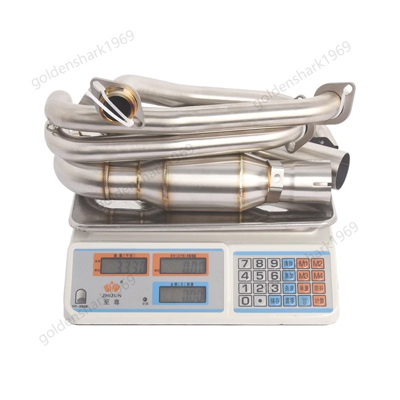 Silenciadores negros sistema de escape completo para CFMoto 675NK 675SR 2024 2025 Foto 4 de 4