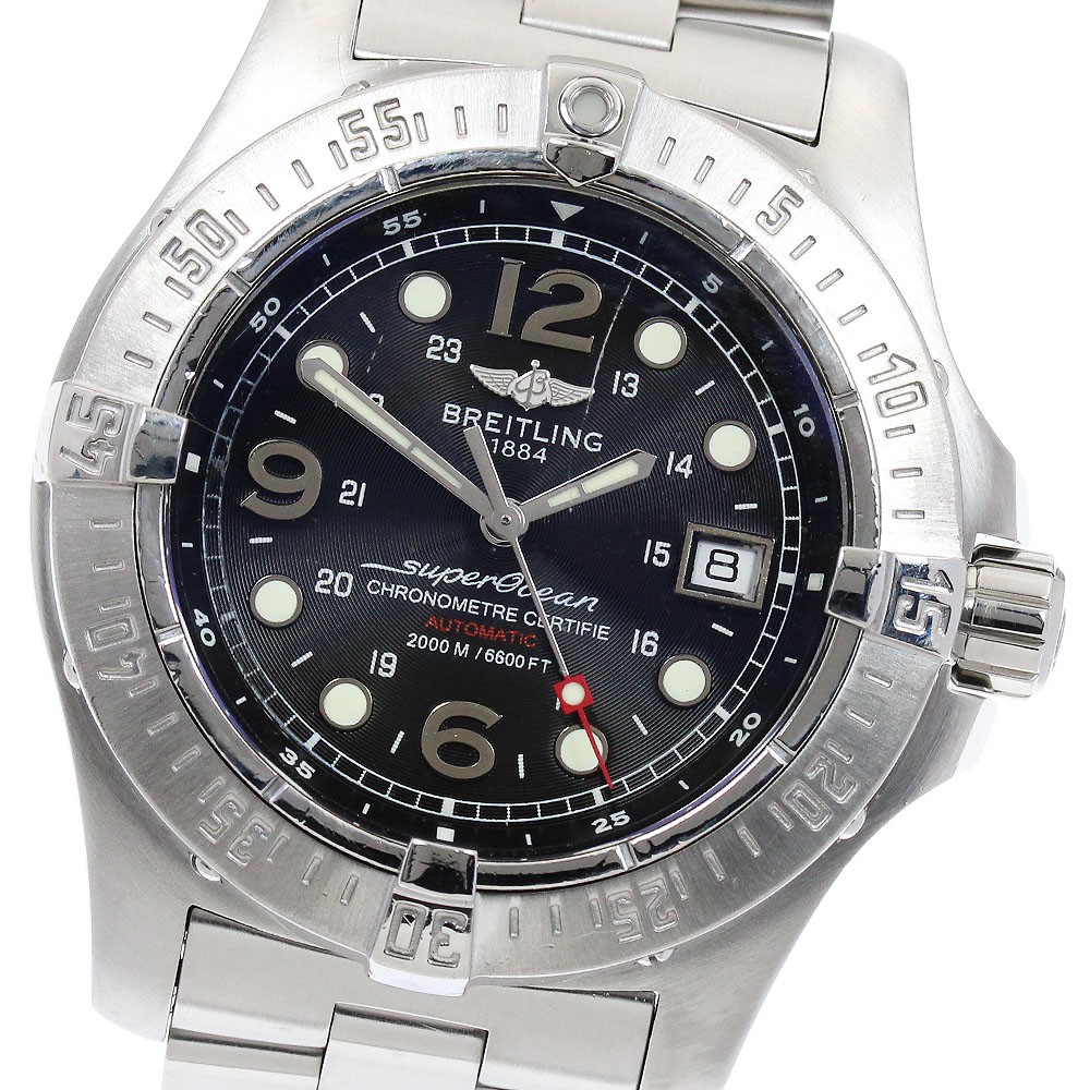 BREITLING Super Ocean Steelfish A17390 Black Dial Automatic Men's Watch_896559
