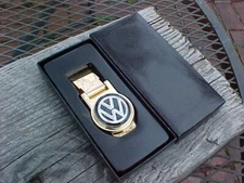 VW VOLKSWAGEN Gold Chrome Money Clip Gift Boxed NOS Classy Bug Bus Beetle