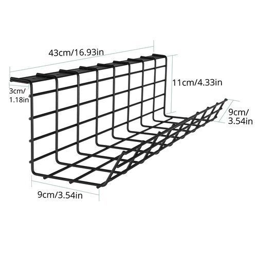 2X Under Desk Cable Managements Tray Basket Organizer Tidy Cord Wire Line Rack - Bild 3 von 6