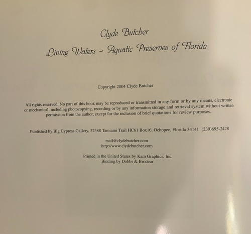 Clyde Butcher - Living Waters - Signed Copy - 2004 - FREE SHIPPING - Picture 3 of 7