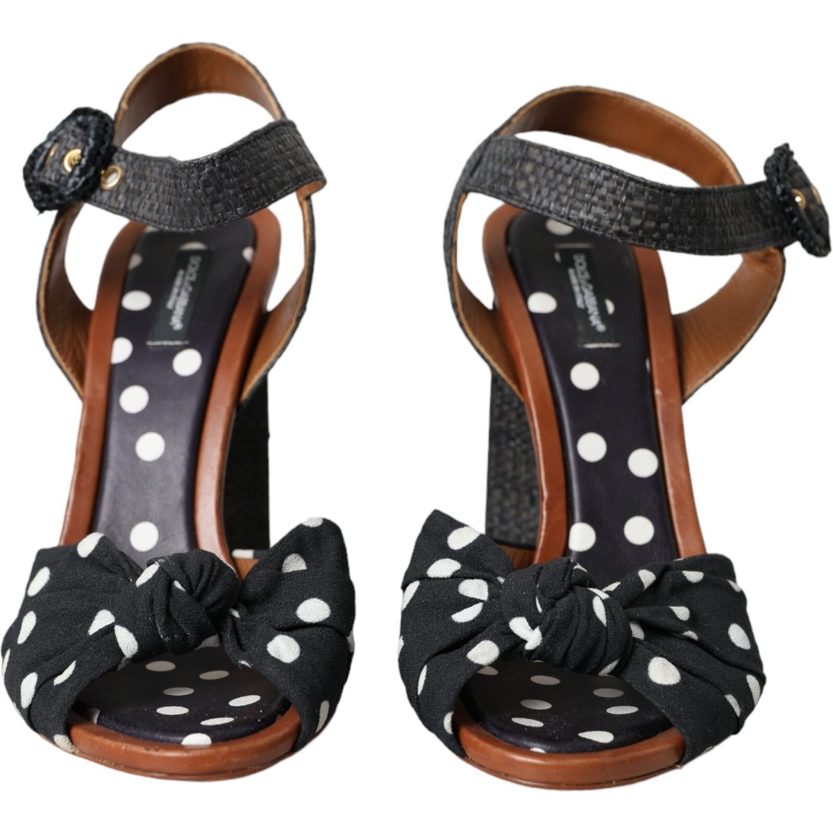 【Dolce & Gabbana】ドルガバ ドット サテン ミュール Dolce & Gabbana 105mm Keira Patchwork Denim Sandals | Blue