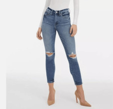 Good American Good Legs Stovepipe Jeans Medium Whisker Wash Size 4