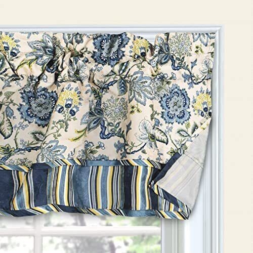 Waverly Navarra Farmhouse Scalloped Valance Rod Pocket Window Curtain for - Picture 3 of 4