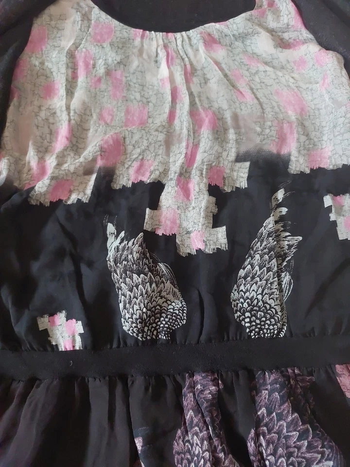 Custo Barcelona Damen Kleid Dress Gr. 3 M Seide Polyester  - Bild 4 von 4