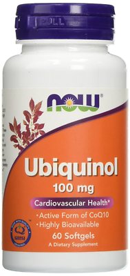 NOW FOODS, UBIQUINOL 100mg CoQ10 Herz Kreislauf 60 Weichkapseln SUPER PREIS