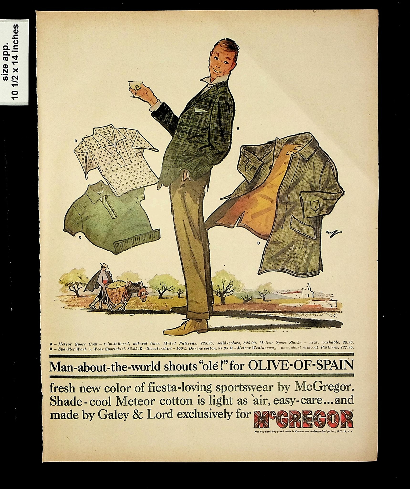 1959 McGregor Olive of Spain Clothing Vintage Print ad 015635 | eBay