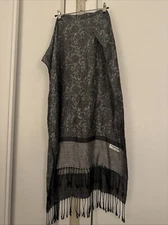 Grey Paisley Pashmina 