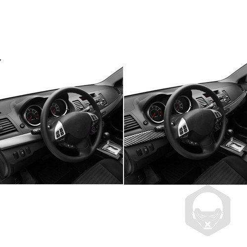 4Pcs Carbon Fiber Console Dashboard Panel Cover For Mitsubishi Lancer EVO 08-15 - Picture 6 of 12