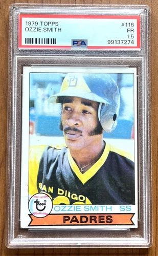 1979 Topps Ozzie Smith #116 Just Graded PSA Rookie Card RC Padres HOF Crease