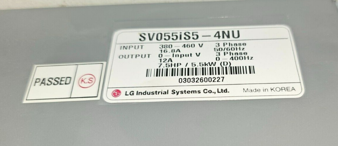 LG iS5 Variable Frequency Drive SV055iS5-4NU 7.5 HP | eBay