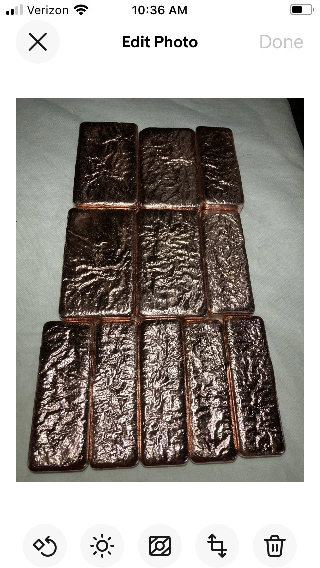 Copper, Copper 100+Lbs Copper Ingots Hand Poured Copper Bullion